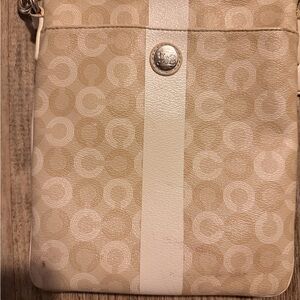 Coach Beige and White Crossbody Bag